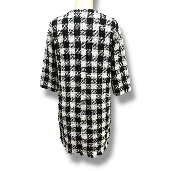 165 ZARA | Turkey EUC Black and White Checkered Long Sleeve Dress (size S) - Picture 4 of 14